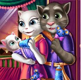 Play Angela and Tom Baby Feeding game