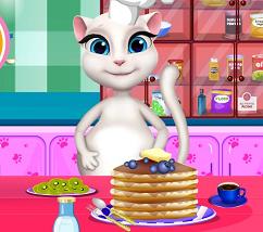 Play Pregnant Angela Cooking Pancakes game