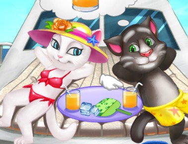 Play Tom And Angela Cat Beach Holiday game