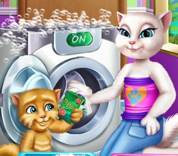 Play Angela and Ginger Laundry Day game