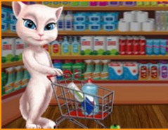 Play Talking Angela Great Shopping game
